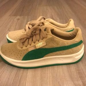 Tan Puma sneakers
